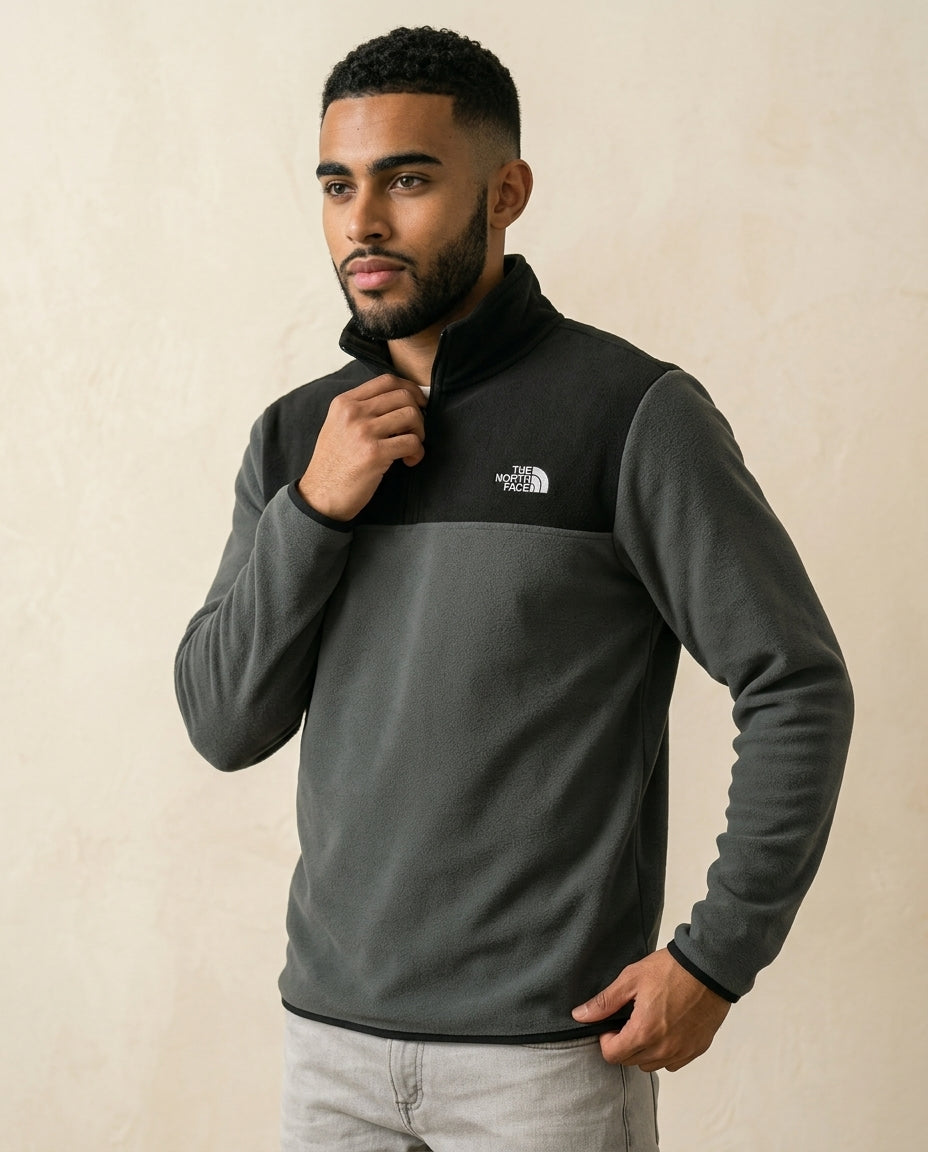 St. Martin Co TNF Slate Quarter-Zip Blocked Fleece — back view