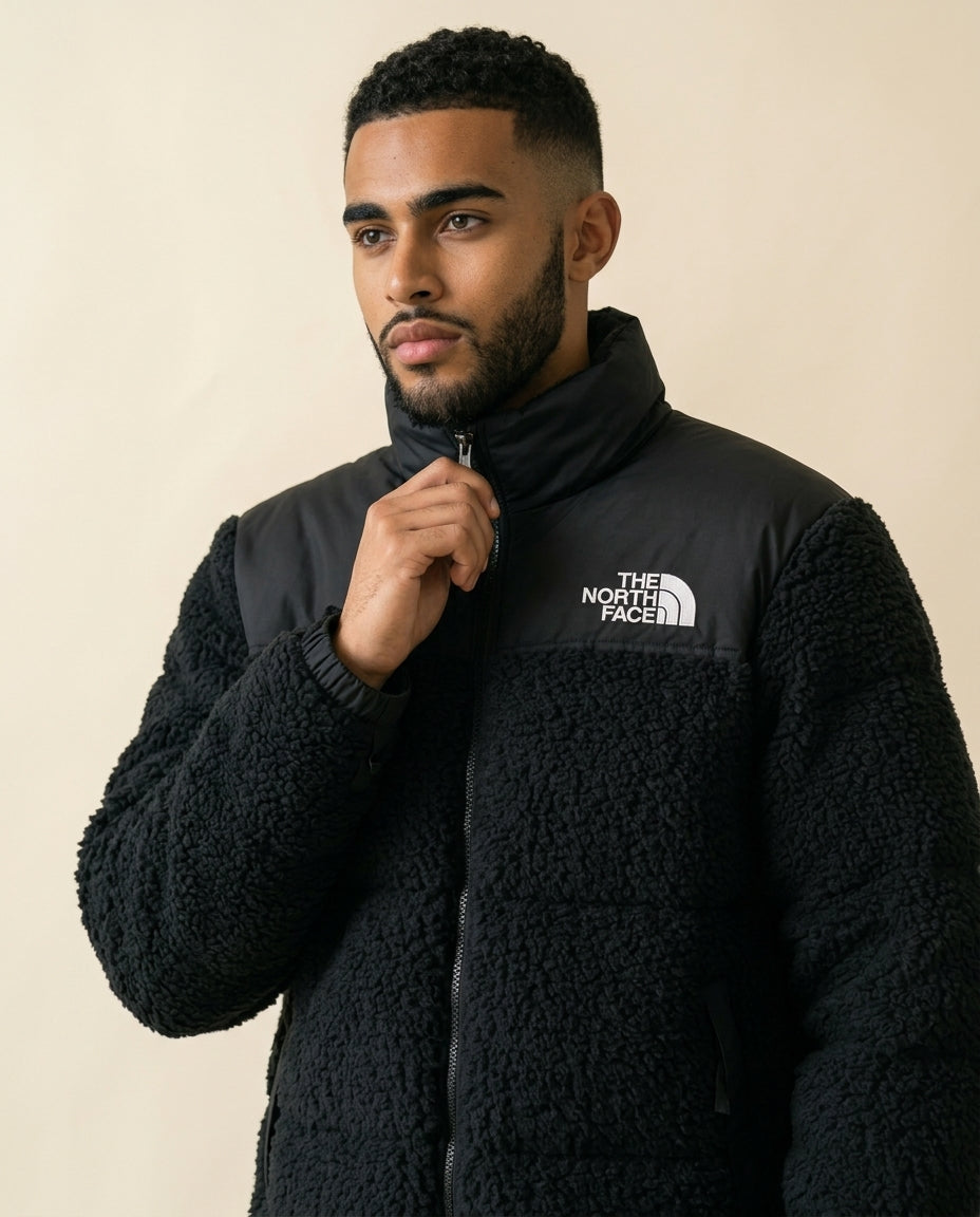 St. Martin Co TNF High-Pile Fleece Quilted Zip Jacket — back view
