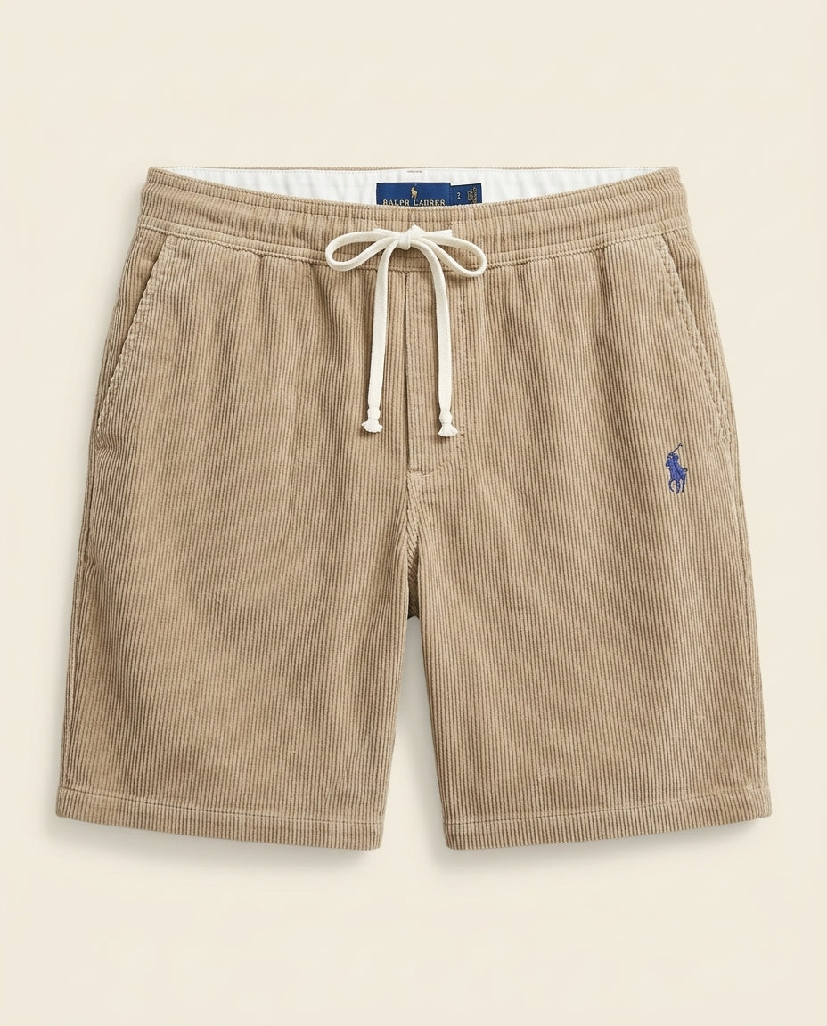St. Martin Co RL Sand Corduroy Drawstring Shorts — front view