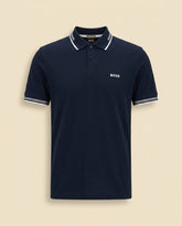 St. Martin Co BS Navy Tipped Piqué Polo Shirt — front view