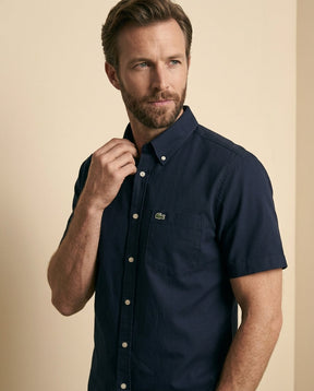 St. Martin Co LC Navy Oxford Button-Down Short Sleeve — back view