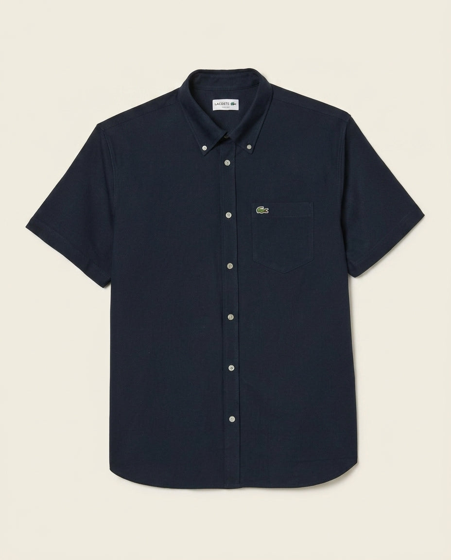 St. Martin Co LC Navy Oxford Button-Down Short Sleeve — front view