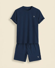 St. Martin Co RL Navy Waffle-Knit Lounge Set — front view