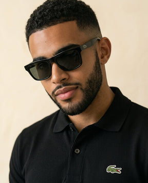 St. Martin Co LC Black Piqué Short-Sleeve Polo — detail view