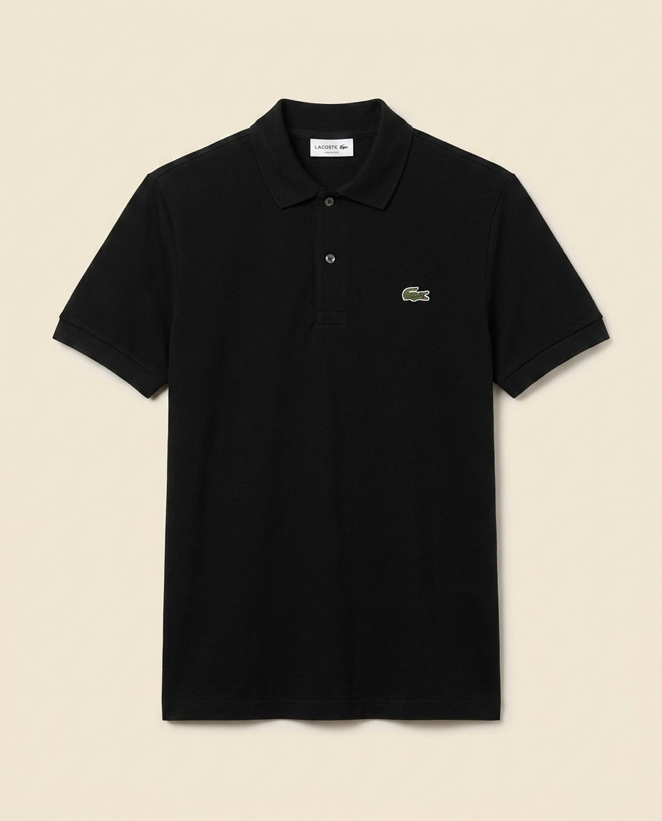 St. Martin Co LC Black Piqué Short-Sleeve Polo — front view