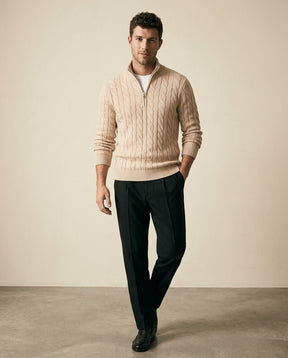 St. Martin Co Cable-Knit Quarter-Zip and Trouser Set — side view