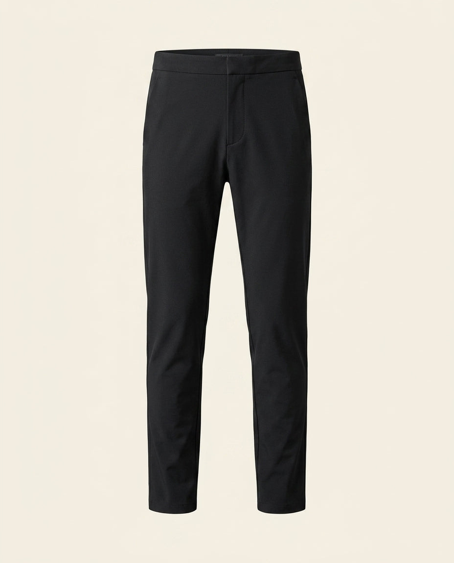 St. Martin Co Black Slim-Cut Tailored Stretch Trouser — front view
