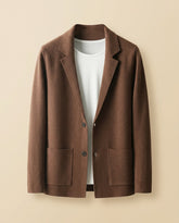 St. Martin Co Tobacco Wool Unstructured Notch Lapel Blazer — front view