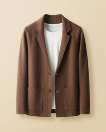 St. Martin Co Tobacco Wool Unstructured Notch Lapel Blazer — front view