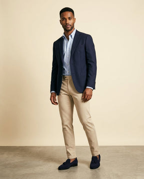 St. Martin Co Navy Suede Tassel Slip-On Loafer — side view