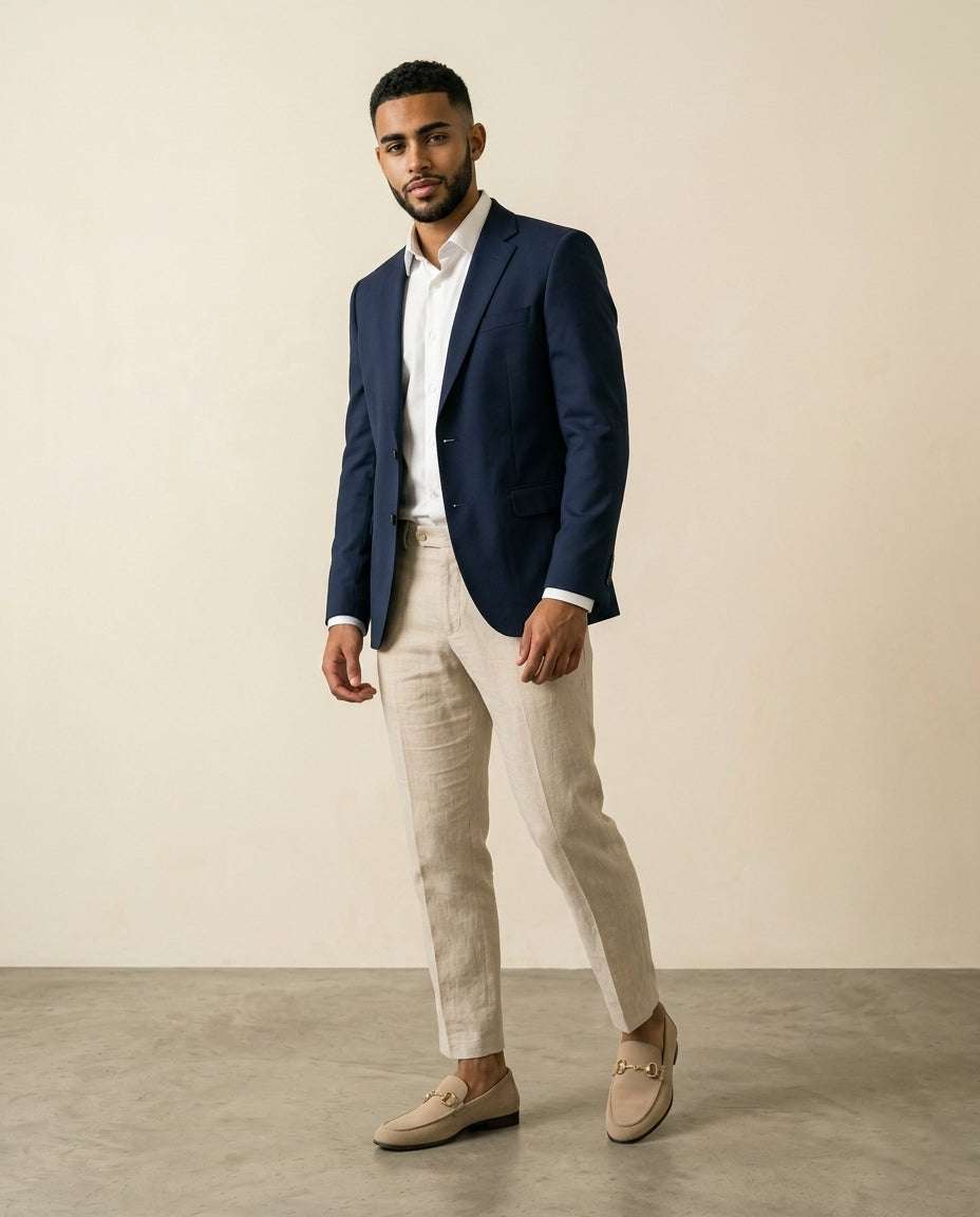 St. Martin Co Stone Suede Horsebit Slip-On Loafer — side view