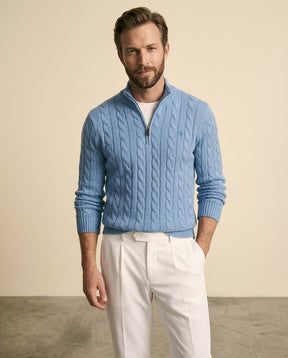 St. Martin Co Cable Half-Zip and Tailored Trouser Set — side view