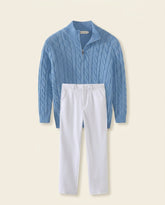 St. Martin Co Cable Half-Zip and Tailored Trouser Set — front view