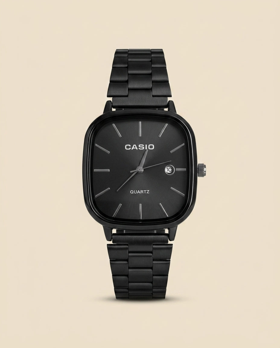 St. Martin Co CS Blackout Square Dial Steel Watch — front view