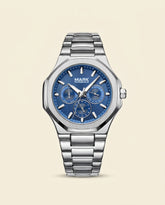 St. Martin Co MF Octagonal Blue Dial Bracelet Watch — front view