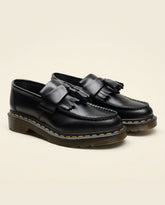 St. Martin Co Black Leather Kiltie Tassel Loafer — front view