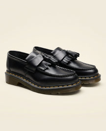 St. Martin Co Black Leather Kiltie Tassel Loafer — front view
