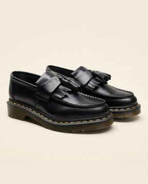 St. Martin Co Black Leather Kiltie Tassel Loafer — front view