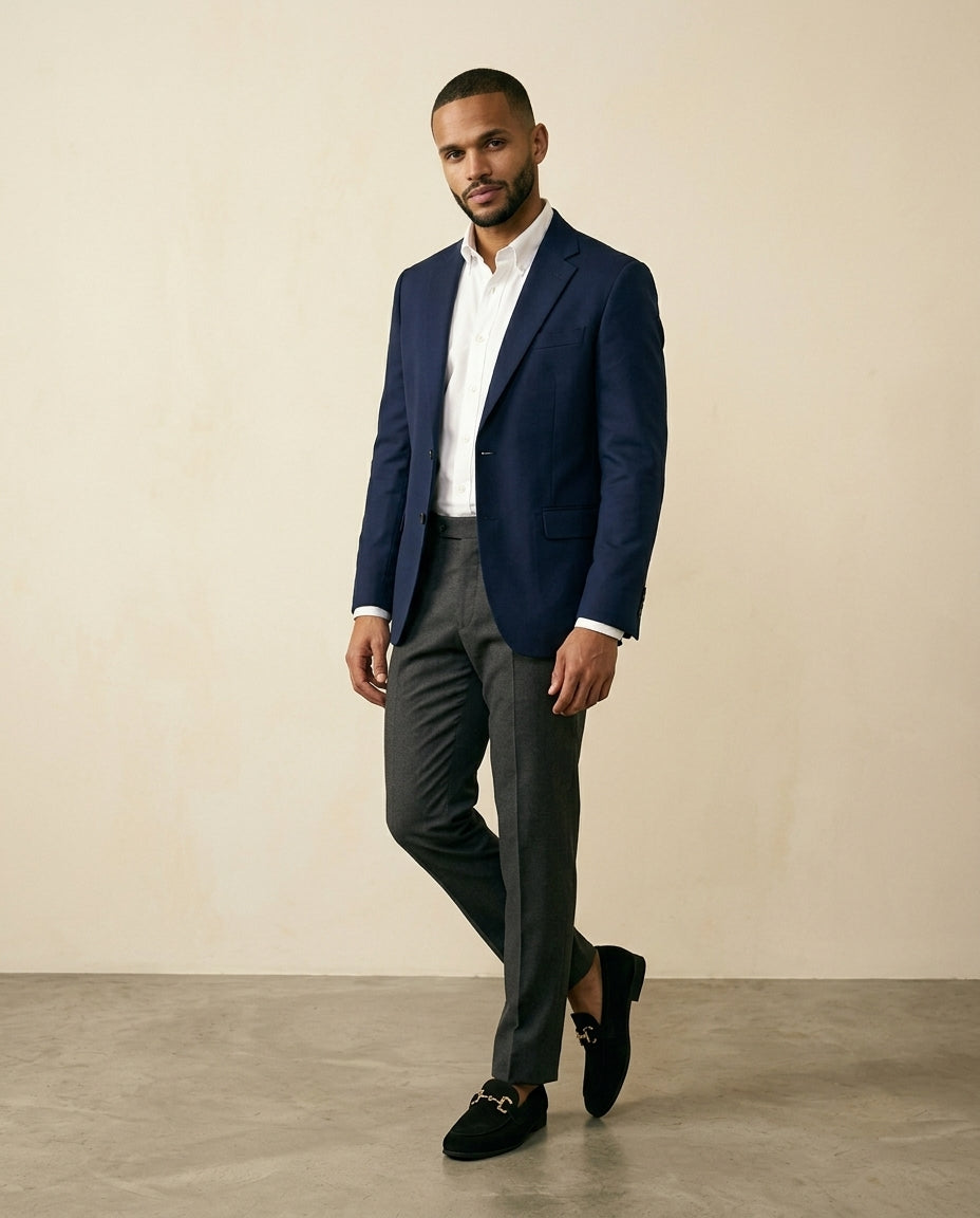 St. Martin Co Black Suede Horsebit Slip-On Loafer — side view