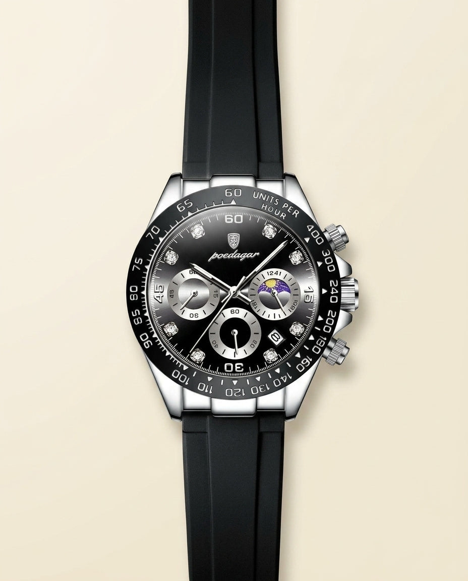 St. Martin Co PD Nocturne Chronograph Moon Dial Watch — front view