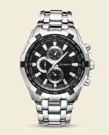St. Martin Co CR Blackdial Tachymeter Steel Chronograph — front view