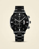 St. Martin Co GV Midnight Chronograph Steel Bracelet Watch — front view