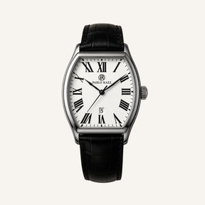 St. Martin Co Tonneau Case White Dial Dress Watch — front view