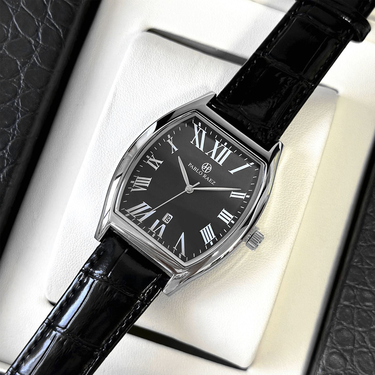 St. Martin Co Tonneau Case White Dial Dress Watch — back view