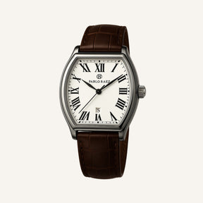 St. Martin Co Tonneau Case White Dial Dress Watch — side view