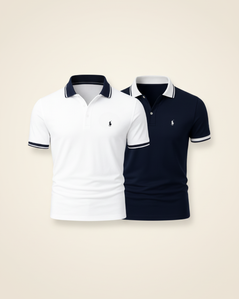 St. Martin Co RL Contrast Tipped Polo Twin Set — front view
