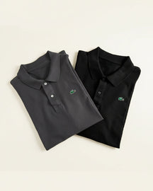 St. Martin Co LC Piqué Polo Twin Set Bordeaux & White — lifestyle view