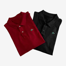 St. Martin Co LC Piqué Polo Twin Set Bordeaux & White — detail view