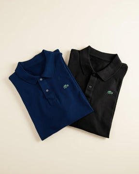 St. Martin Co LC Piqué Polo Twin Set Bordeaux & White — detail view
