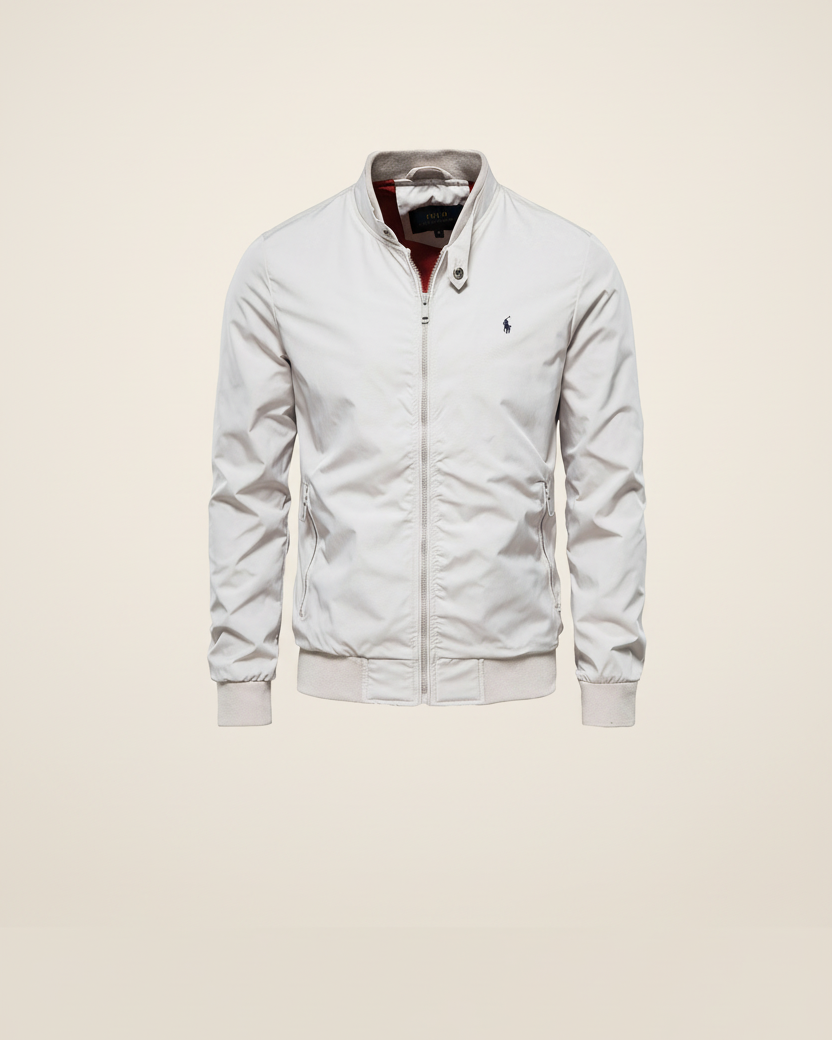 St. Martin Co RL Black Harrington Zip-Through Jacket — lifestyle view
