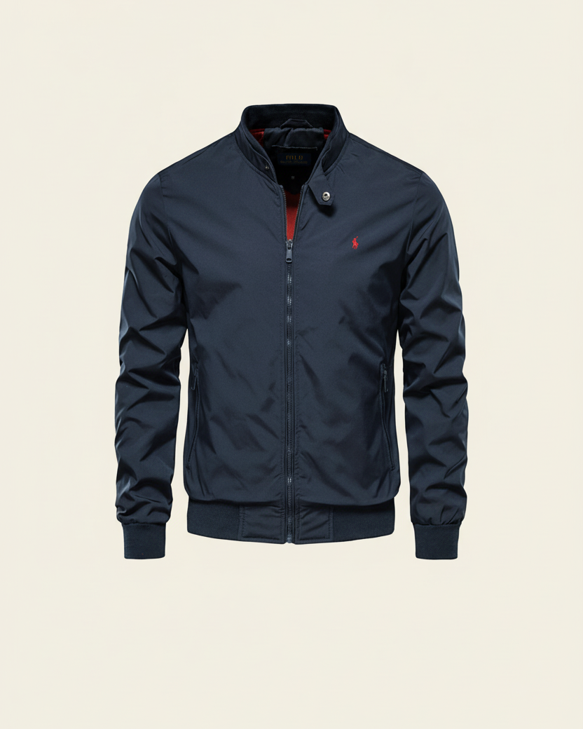 St. Martin Co RL Black Harrington Zip-Through Jacket — detail view