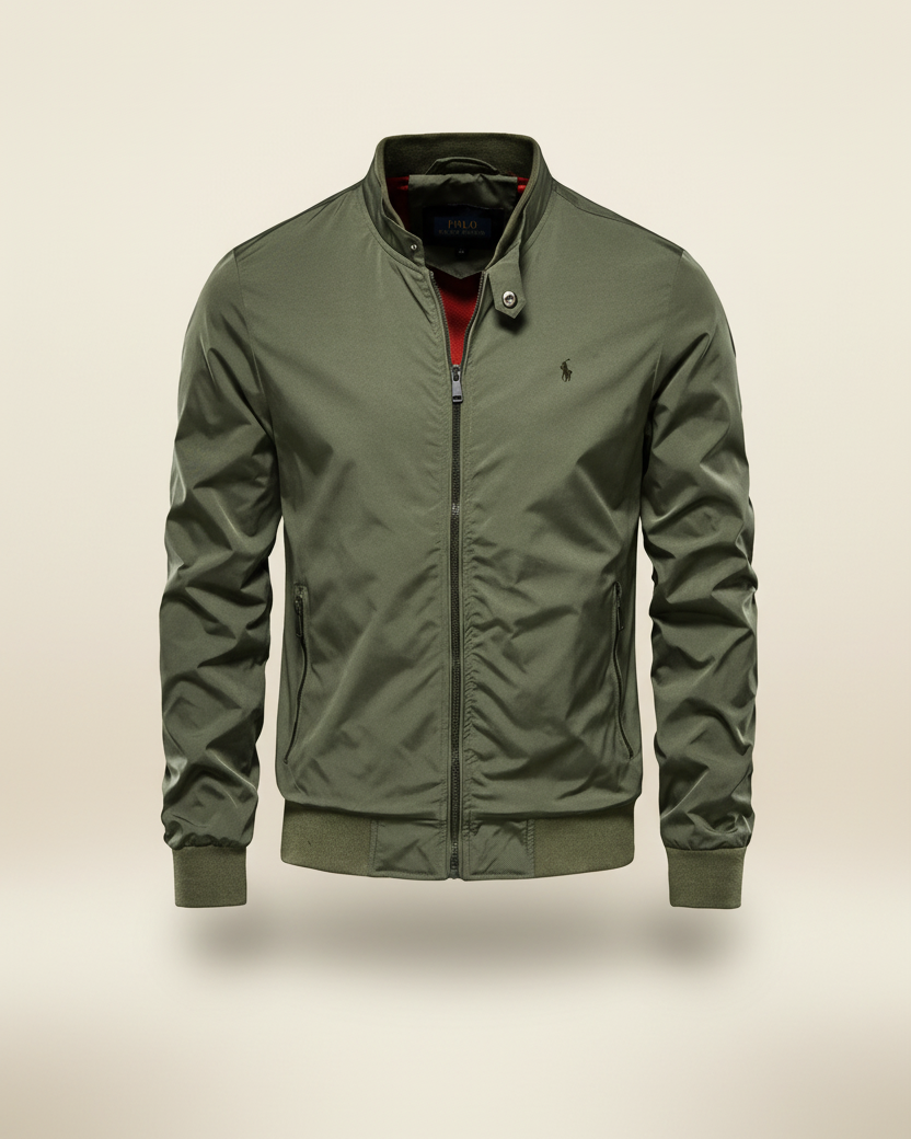 St. Martin Co RL Black Harrington Zip-Through Jacket — detail view