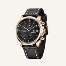 St. Martin Co Rose Gold Chronograph with Black Dial — side view