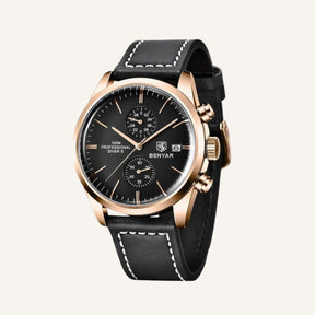 St. Martin Co Rose Gold Chronograph with Black Dial — side view