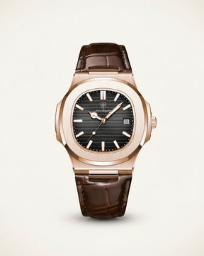 St. Martin Co Rose Gold Integrated Sport Watch Slate Dial — back view