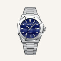 St. Martin Co Octagonal Steel Quartz Watch Black Dial — side view