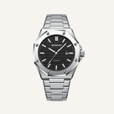 St. Martin Co Octagonal Steel Quartz Watch Black Dial — front view