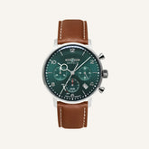 St. Martin Co Forest Dial Solar Chronograph Tan Strap — front view