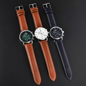 St. Martin Co Forest Dial Solar Chronograph Tan Strap — lifestyle view