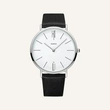 St. Martin Co Slim Dial Tan Leather Dress Watch — side view
