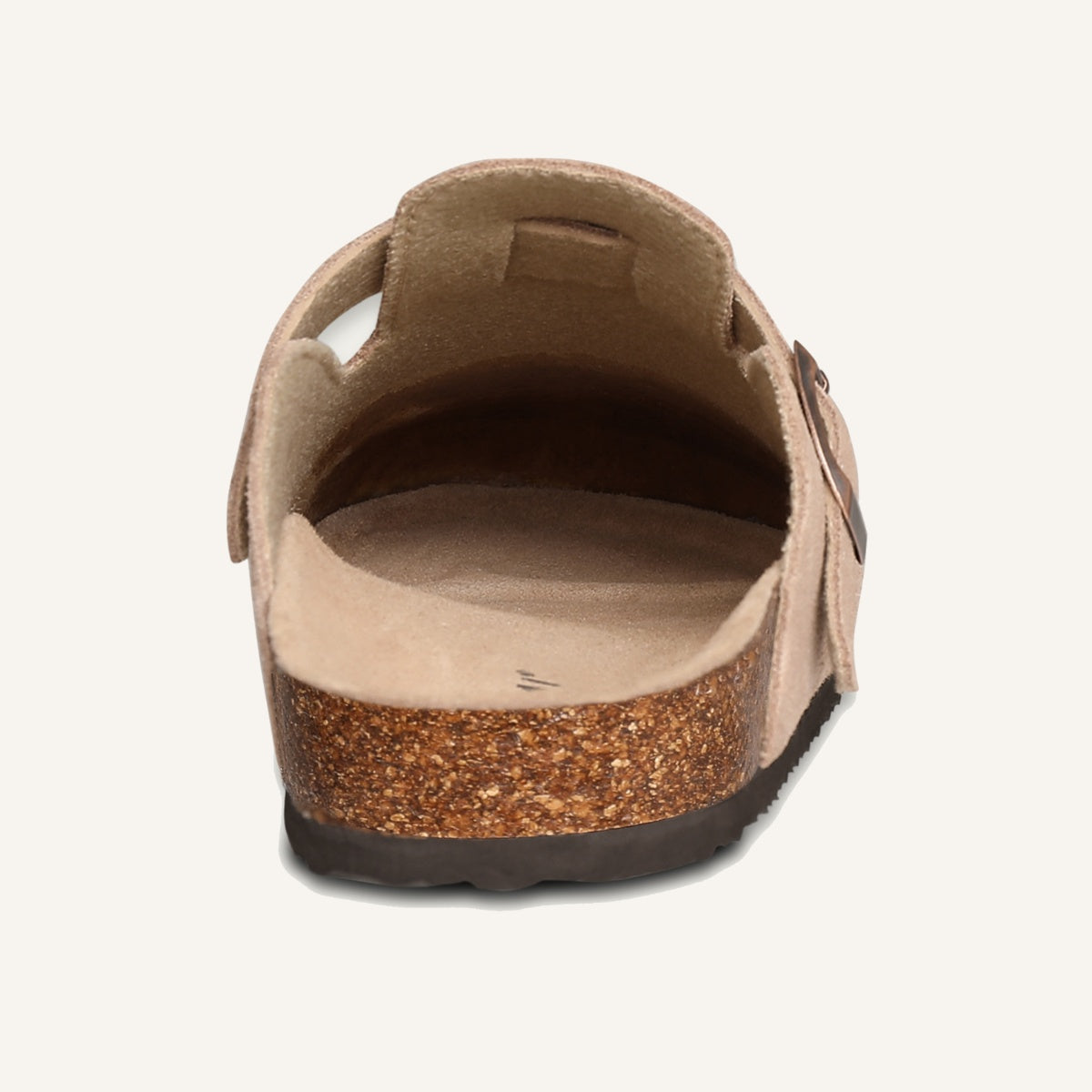 St. Martin Co Taupe Suede Buckle Clog Mule — detail view