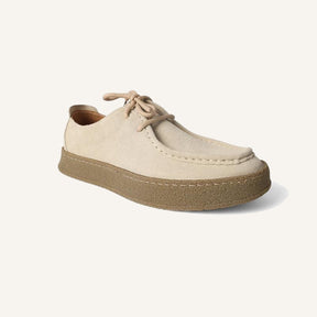 St. Martin Co Tan Suede Moccasin Crepe Sole Derby — side view