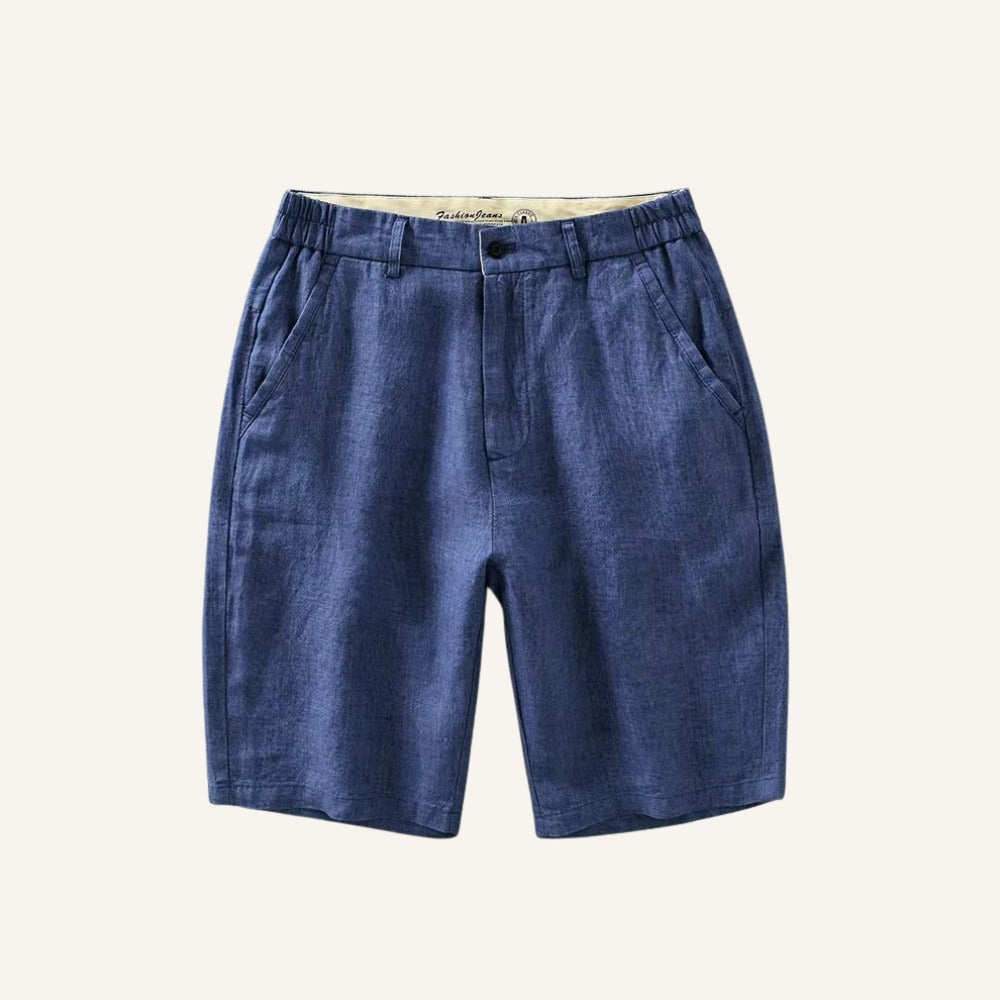 St. Martin Co Stone Linen Shorts Relaxed Chino Cut — detail view