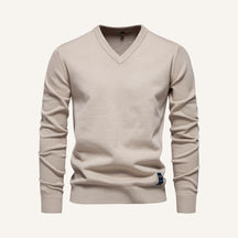 St. Martin Co Stone V-Neck Fine Knit Pullover — front view