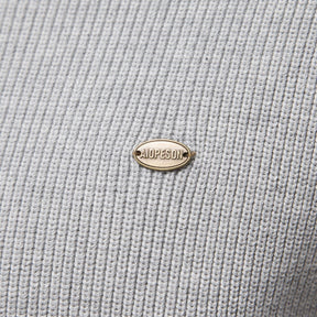 St. Martin Co Grey Ribbed Quarter-Zip Contrast Collar — detail view