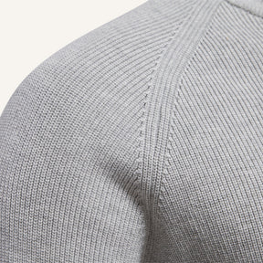St. Martin Co Grey Ribbed Quarter-Zip Contrast Collar — detail view